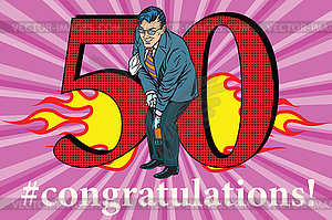 Поздравления праздник событие 50-летие - клипарт в векторном виде