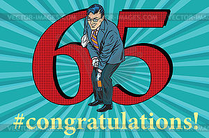 Congratulations 65 anniversary event celebration - vector clipart