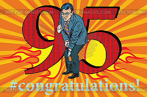 Congratulations 95 anniversary event celebration - vector clipart