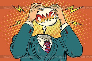 OMG stress or headache - vector image