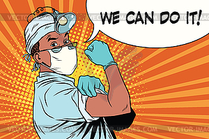 We can do it doctor African American - vector image