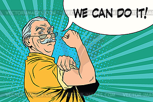 We can do it old man - vector image