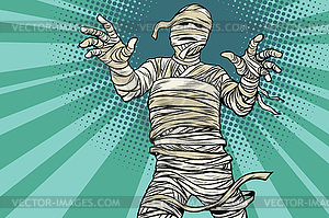 Vintage Egyptian mummy horror movie and Halloween - vector clip art