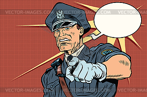 Vintage police officer COP arrests - vector clipart