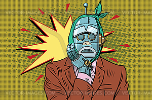 Robot Acute toothache, dentistry and medicine. toot - vector image