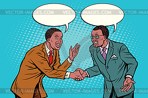 Business negotiations businesspeople shaking hands - vector clipart