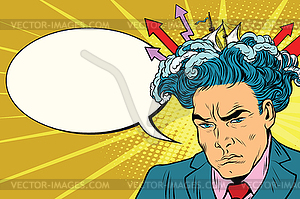 Brainstorm man thinks - vector image