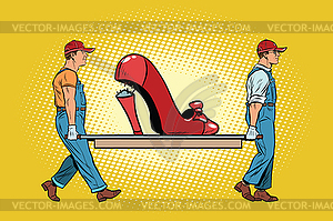 Womens shoes heel broke - vector image