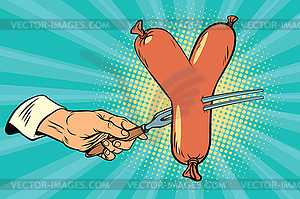 Ian sausage Japan fast food - vector clip art