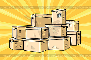 Cardboard boxes for packaging - vector clip art