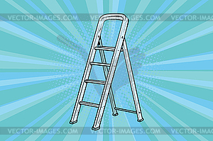 Aluminum ladder for repairs in house - royalty-free vector clipart