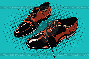 Leather brown men shoes - vector image