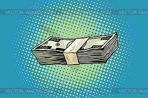 Packing of banknotes one hundred dollars - vector clipart