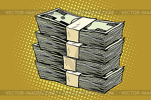 Money Finance dollars packaging of banknotes - vector image