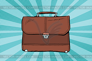 Business leather briefcase - vector clip art