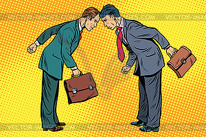 Business competition, two businessman in conflict - vector image