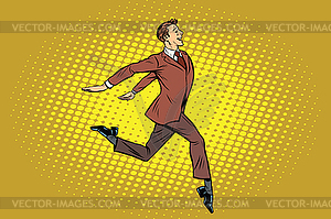 Элегантный бизнесмен бежит вперед - изображение в векторе / векторный клипарт