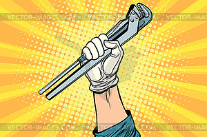 Universal wrench, hand master professional - royalty-free vector clipart