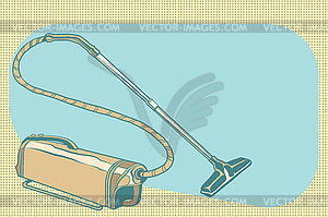 Retro vacuum cleaner vintage - vector clip art