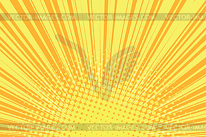 Orange rays pop art comic background - vector clip art