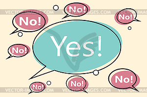 No yes comic bubble - vector clipart