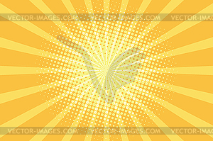 Yellow rays pop art background - vector clipart