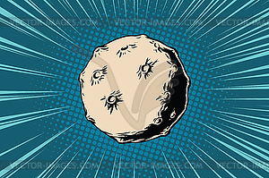 Asteroid with craters in space - vector clipart