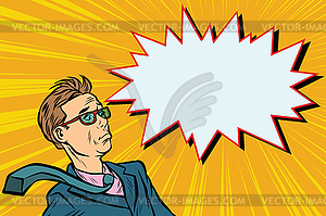 Surprised man businessman pop art - vector clip art