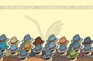 Audience background, men standing back - vector image