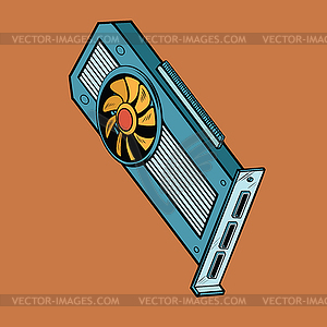 Computer graphics card, peripheral device for - vector clipart