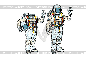 Astronaut in spacesuit and mockup without head - vector image