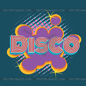 Disco pop art lettering - vector image