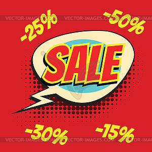 Red sale comic word - vector image