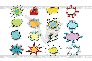 Set colored comic bubbles - vector image