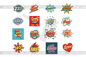 Seth comic lettering phrases texts replica word - vector image