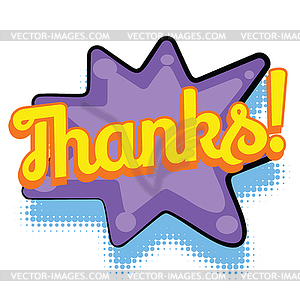 Thanks comic word - vector clip art