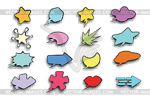 Set comic bubble and arrow - vector image