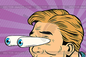 Cartoon eyes popping out, shock surprise look - vector clip art