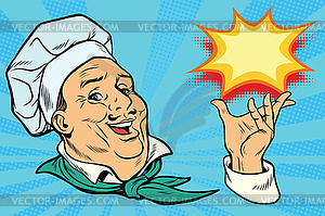 Chef holding hand gesture - vector image