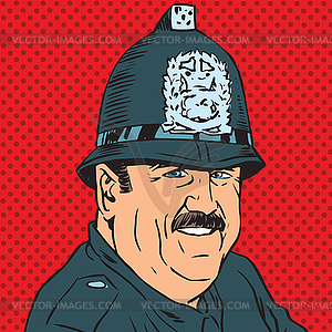 Avatar portrait of British police officer - vector image