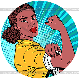 We can do it black woman African American pop art - vector image