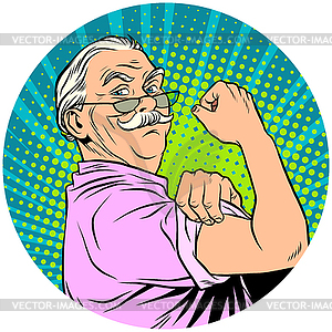 We can do it old man retired pop art avatar - royalty-free vector image