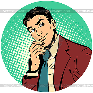 Round avatar icon symbol character image - vector clipart