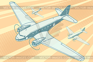 Planes flying in sky - vector image