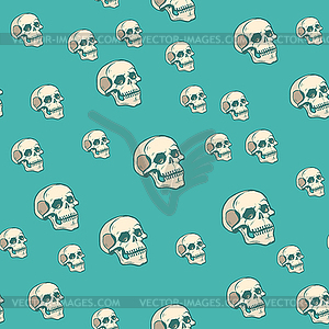 Human skull seamless pattern background - vector image