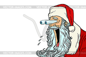 Santa Claus with bulging eyes, surprise reaction - vector clip art