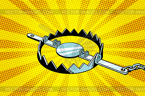 Metal hunting trap - vector clip art