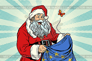Joyful Santa Claus without gifts - vector clip art