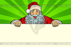 Santa Claus white background banner - vector image