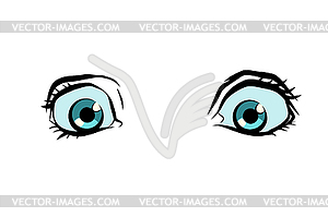 Funny cartoon eyes - vector image